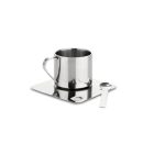 Premium Stainless Steel Thermal Coffee Set – Double-Layered Insulation, Korean-Inspired Design, Includes Cup, Spoon & Plate