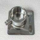 Premium Stainless Steel Thermal Coffee Set – Double-Layered Insulation, Korean-Inspired Design, Includes Cup, Spoon & Plate
