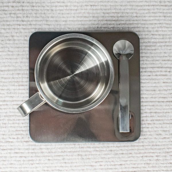 Premium Stainless Steel Thermal Coffee Set – Double-Layered Insulation, Korean-Inspired Design, Includes Cup, Spoon & Plate - Image 4