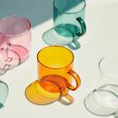 Heat Resistant Coloured Glass Coffee Cup