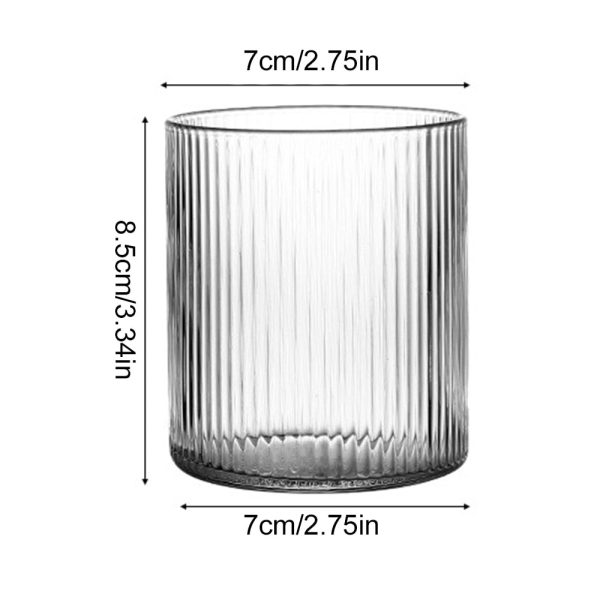 Japanese Style Clear Striped Glass Cup - Image 6