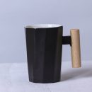 Nordic Oversized Ceramic Mug with Wooden Handle & Lid - 12.8 oz Scandinavian Cup