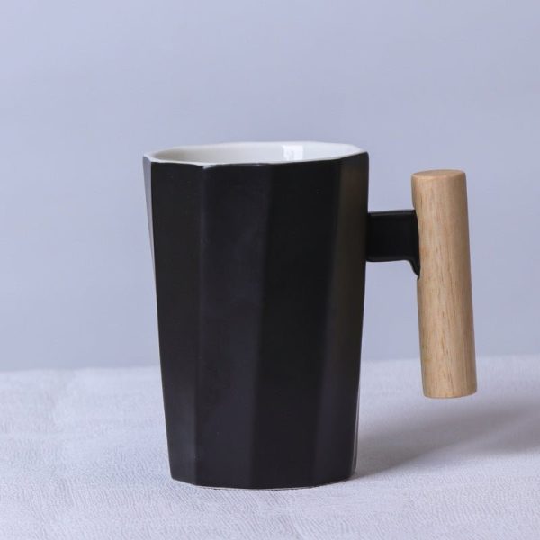 Nordic Oversized Ceramic Mug with Wooden Handle & Lid - 12.8 oz Scandinavian Cup - Image 8