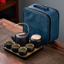 Premium Pottery Tea Set with Bamboo Tray – Handcrafted Teapot & Cups