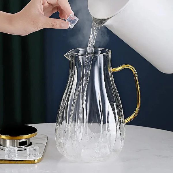 Retro Style Glass Water Jug & Matching Cups - Image 3